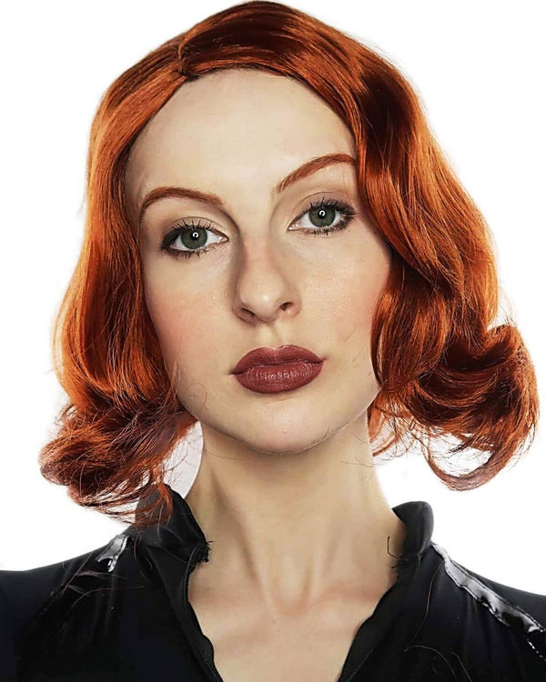 Avenging Widow Wavy Auburn Bob Wig