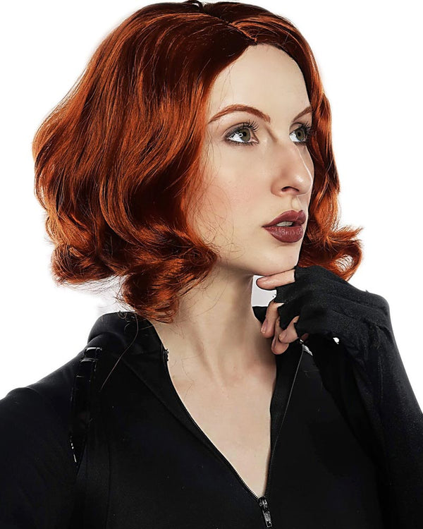 Avenging Widow Wavy Auburn Bob Wig