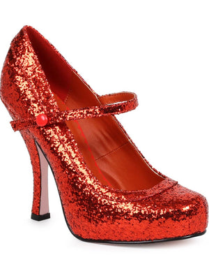 Red Glitter Candy Heel Womens Shoes