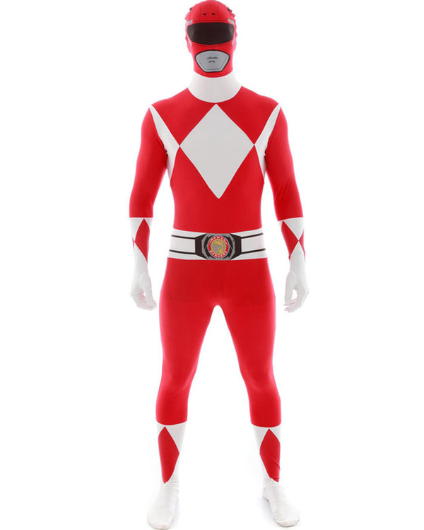 Red Power Rangers Morphsuit Adult Costume