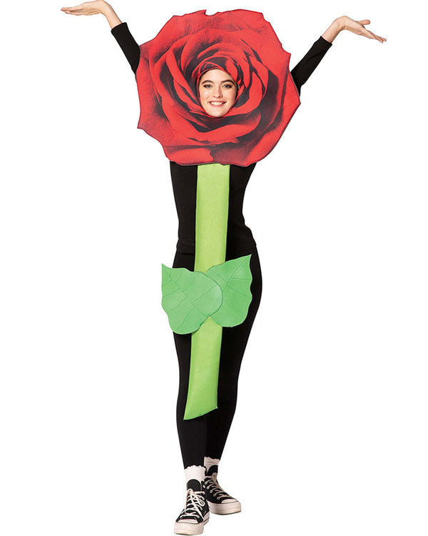 Red Rose Flower Adult Costume