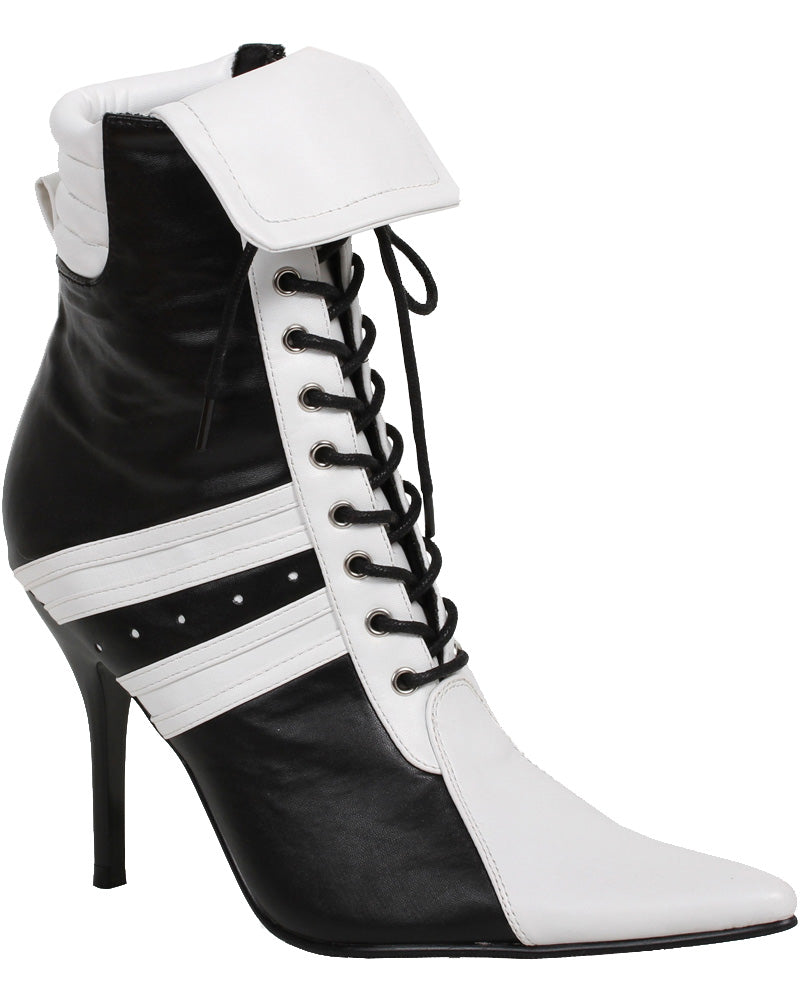 Batter Up Black and White Womens Boots