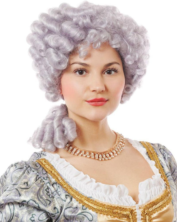 Regency Queen Curly Lavender Grey Wig