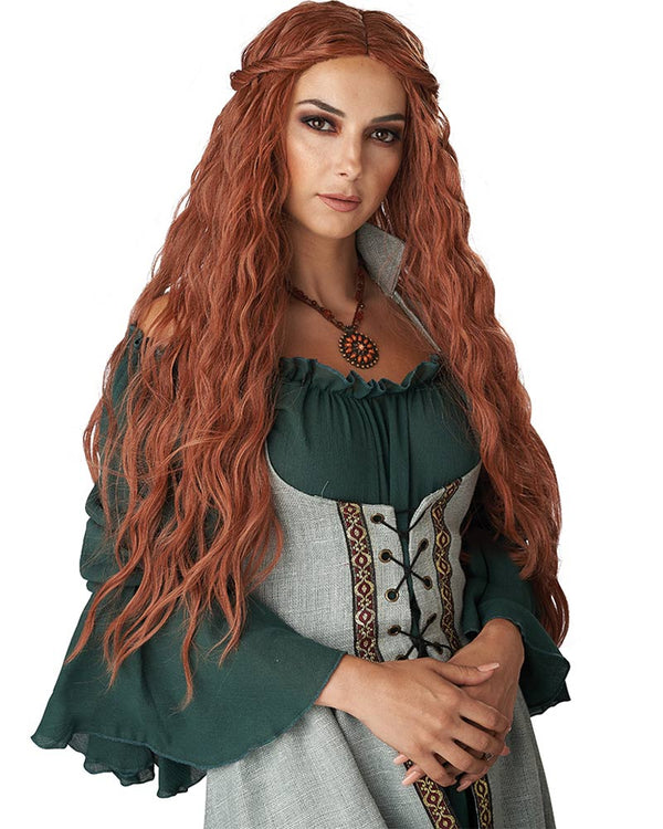 Renaissance Maiden Long Auburn Wig