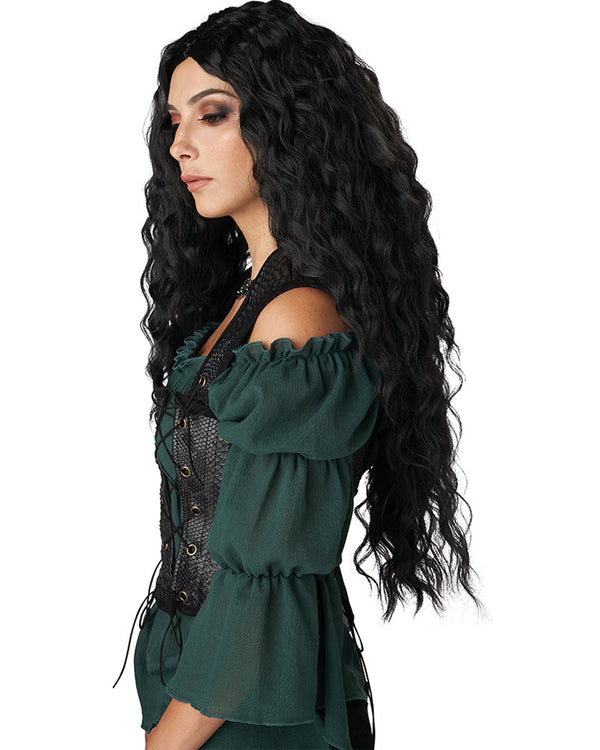 Renaissance Maiden Long Black Wig