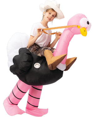 Riding An Ostrich Inflatable Kids Costume