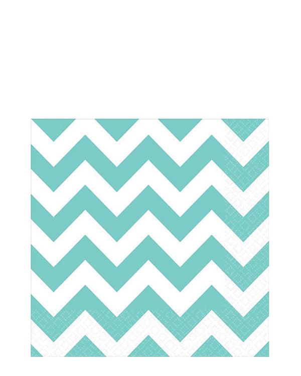 Robins Egg Blue Chevron Lunch Napkins Pack of 16