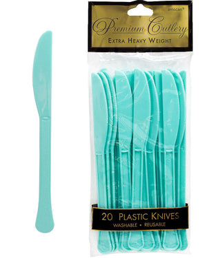 Robins Egg Blue Plastic Knives Pack of 20
