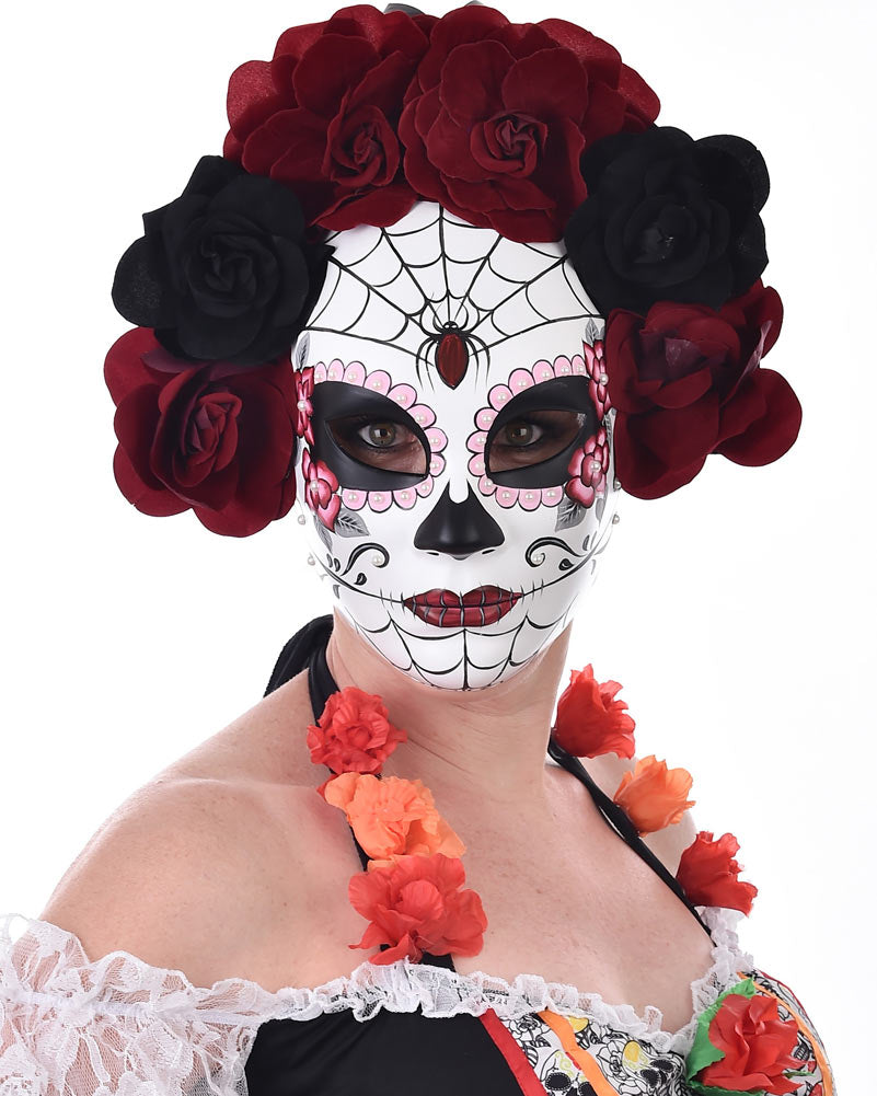 Rosa Day Of The Dead Half Mask