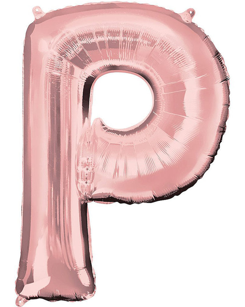 Rose Gold 86cm Letter P Supershape Foil Balloon
