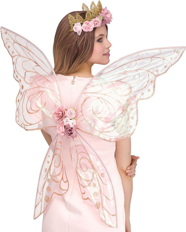 Rose Gold and Peach Fantasy Fairy Sparkle Wings