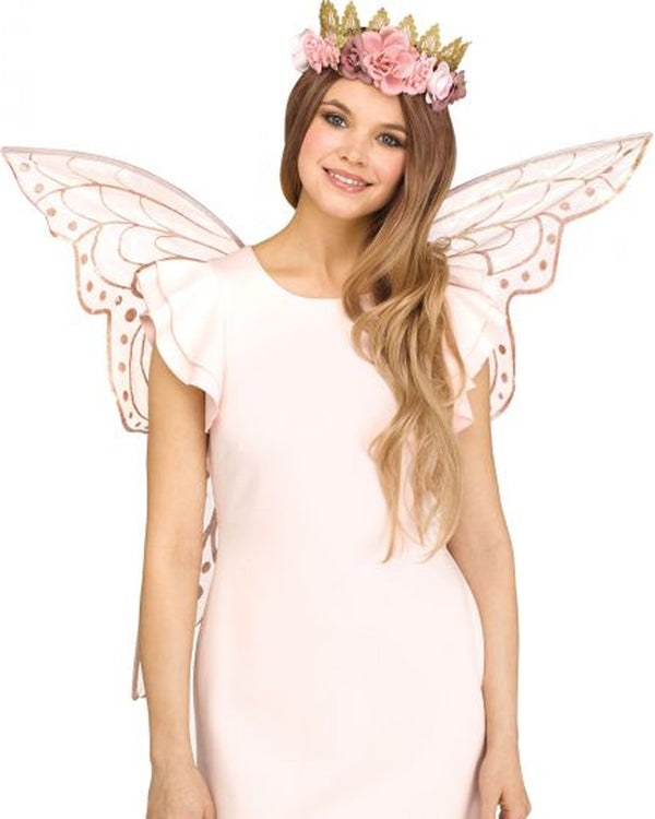 Rose Gold and Peach Fantasy Fairy Sparkle Wings