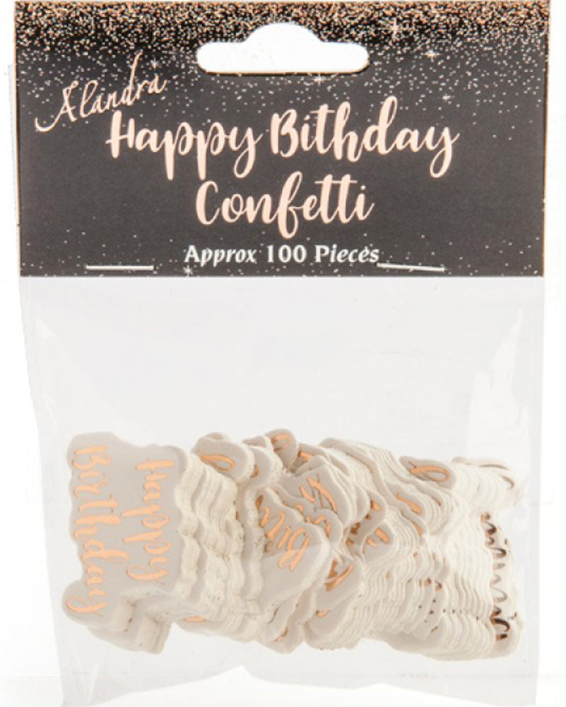 Rose Gold Happy Birthday Confetti