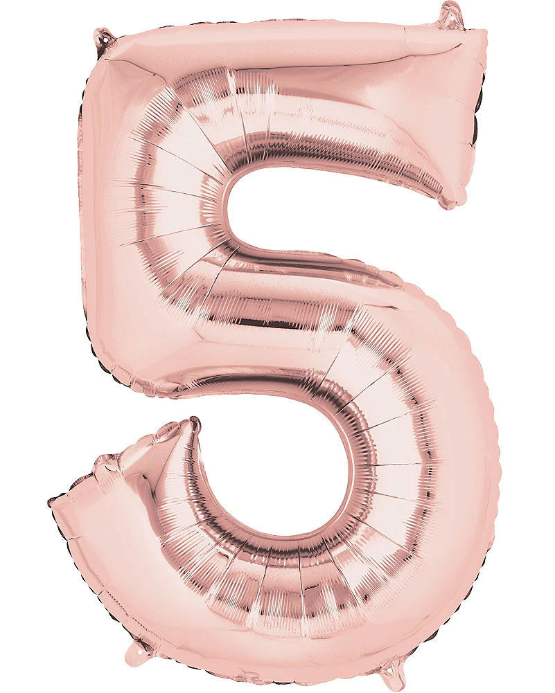 Rose Gold 40cm Number 5 Foil Balloon