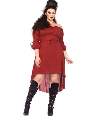 Rust Gauze Peasant Dress Plus Size Womens Costume
