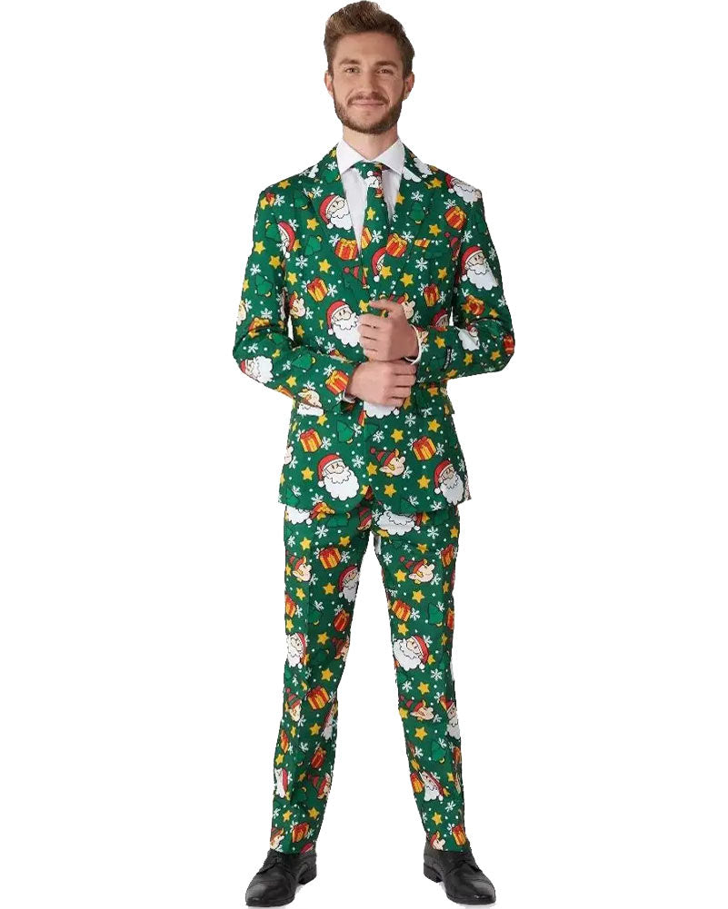Christmas Santa Elves Green Mens Suitmeister