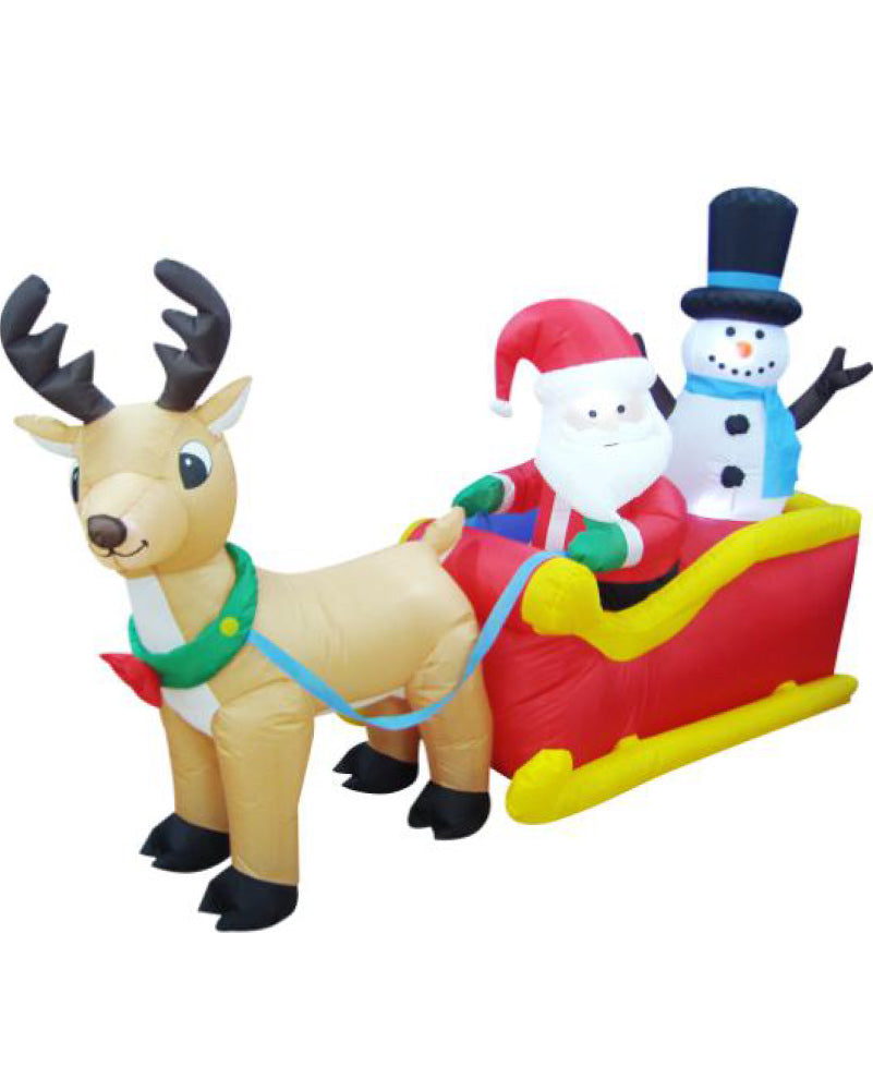Santa Sleigh Christmas Lawn Inflatable 2m