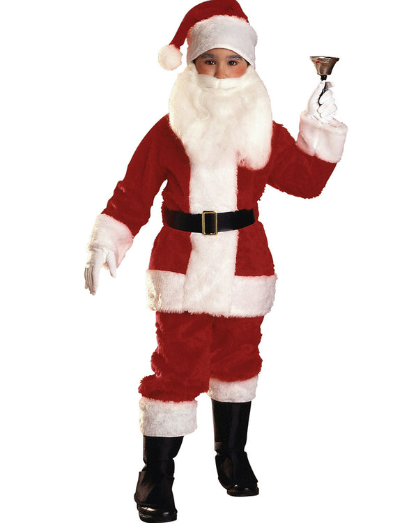 Plush Santa Suit Kids Christmas Costume