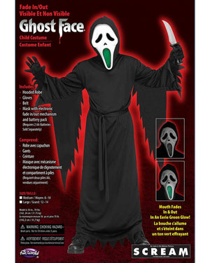 Scream Light Up Fade Mouth Ghost Face Boys Costume