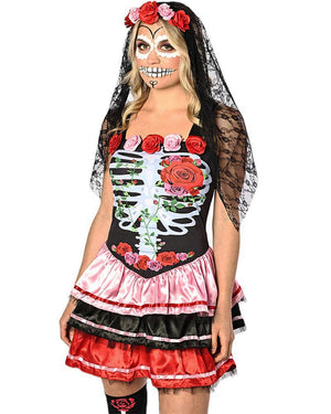 Senorita Rosa Day of the Dead Deluxe Womens Costume