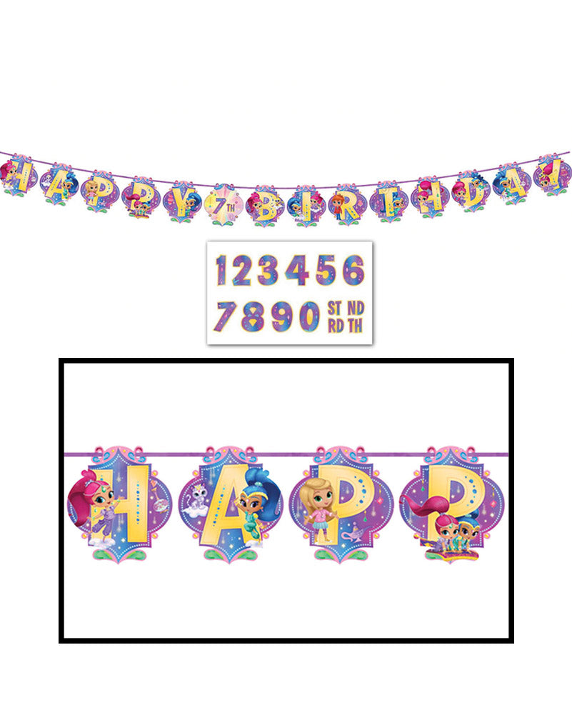 Shimmer and Shine Happy Birthday Letter Banner