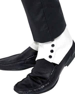20s White Spats with Black Studs