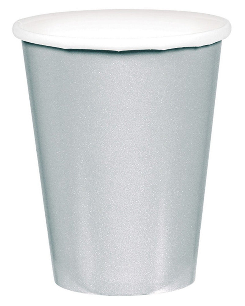 Silver 266ml Paper Cups Pack of 20