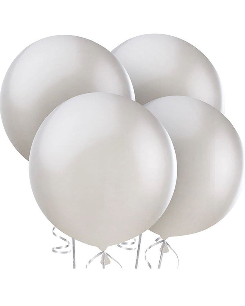 Silver 60cm Latex Balloons Pack of 4