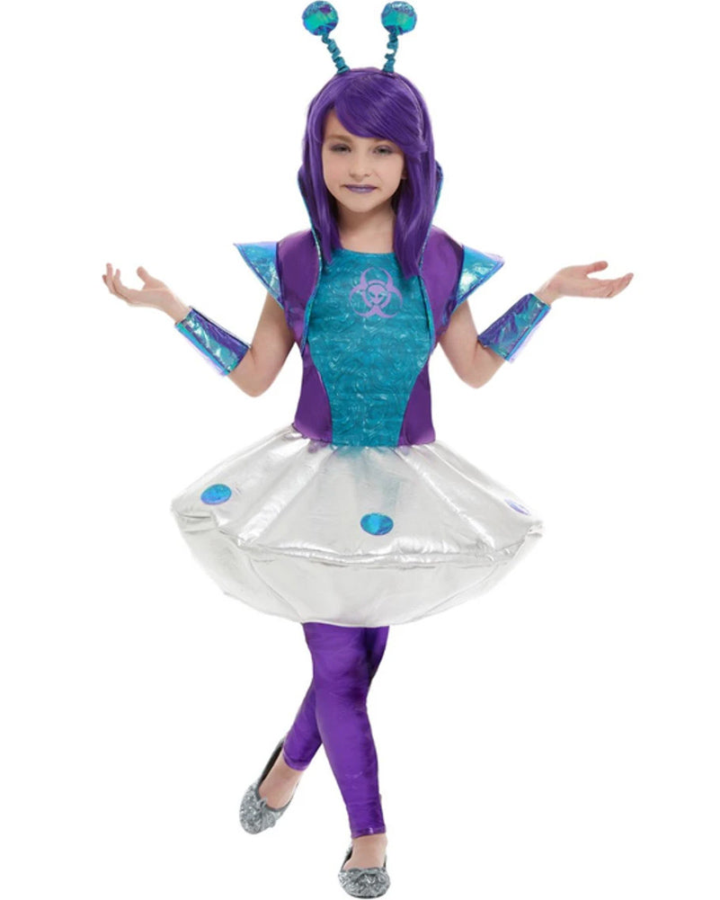 Silver Alien Girls Costume