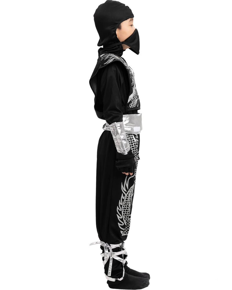 Silver Dragon Ninja Kids Costume