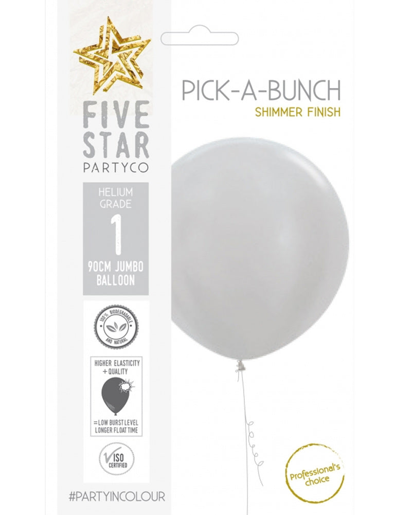 Christmas Silver Shimmer Round 90cm Latex Balloon