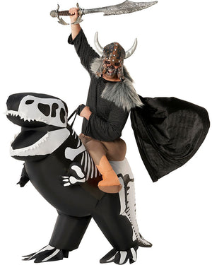 Skeleton T Rex Ride On Inflatable Adult Costume