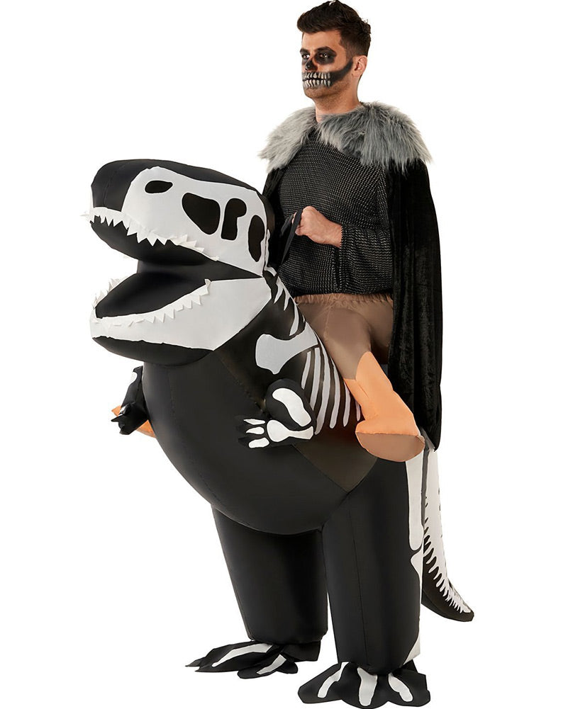Skeleton T Rex Ride On Inflatable Adult Costume