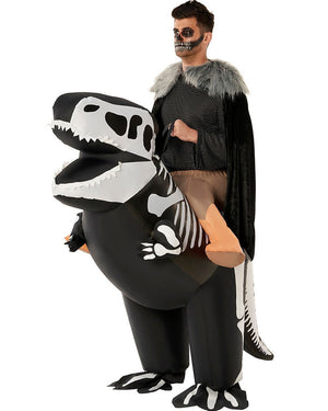 Skeleton T Rex Ride On Inflatable Adult Costume