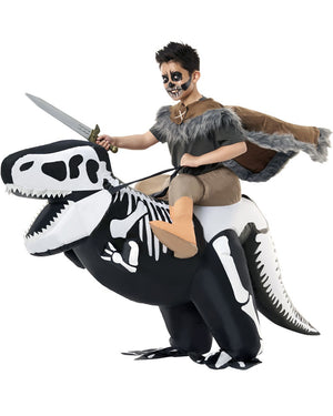 Skeleton T-Rex Ride On Inflatable Kids Costume