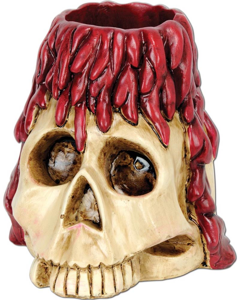 Skull and Candle Tea Light Holder 10cm