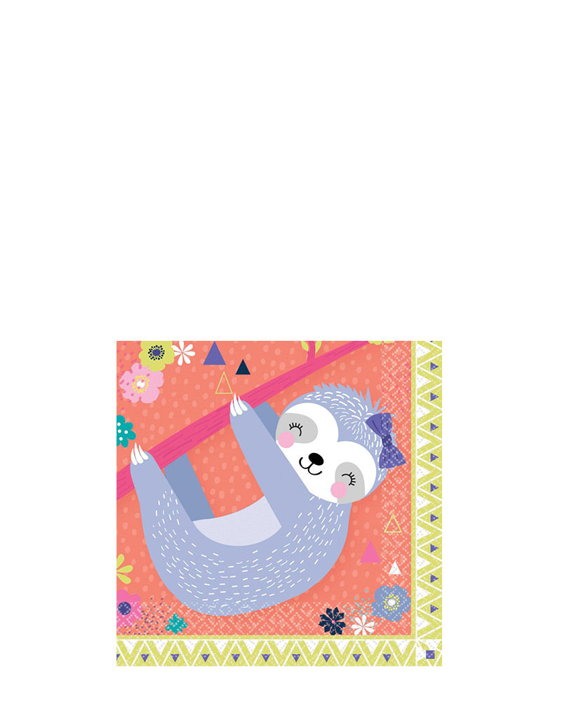 Sloth Beverage Napkins Pack of 16