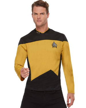 Star Trek The Next Generation Operations Uniform Gold Mens Shirt