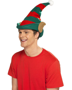 Christmas Striped Elf Hat with Ears