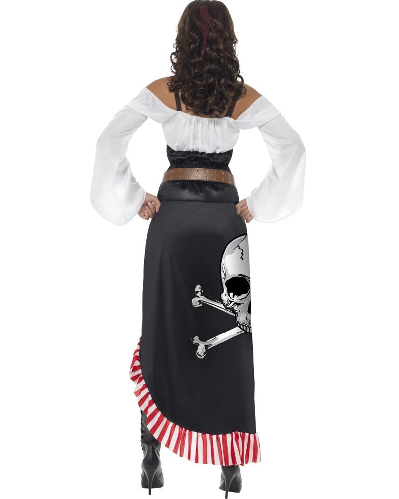Fever Swashbuckler Costume Black Gold Jacket Dress with Attached Underskirt and Hat main image 0