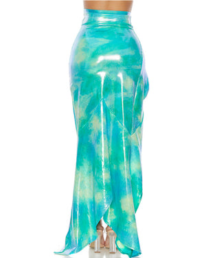 Swirl High Slit Mermaid Skirt