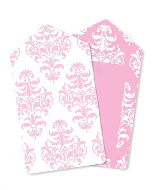 Pink Damask Tags Pack of 12