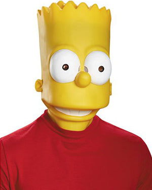 Boy wearing yellow Bart Simpson mask