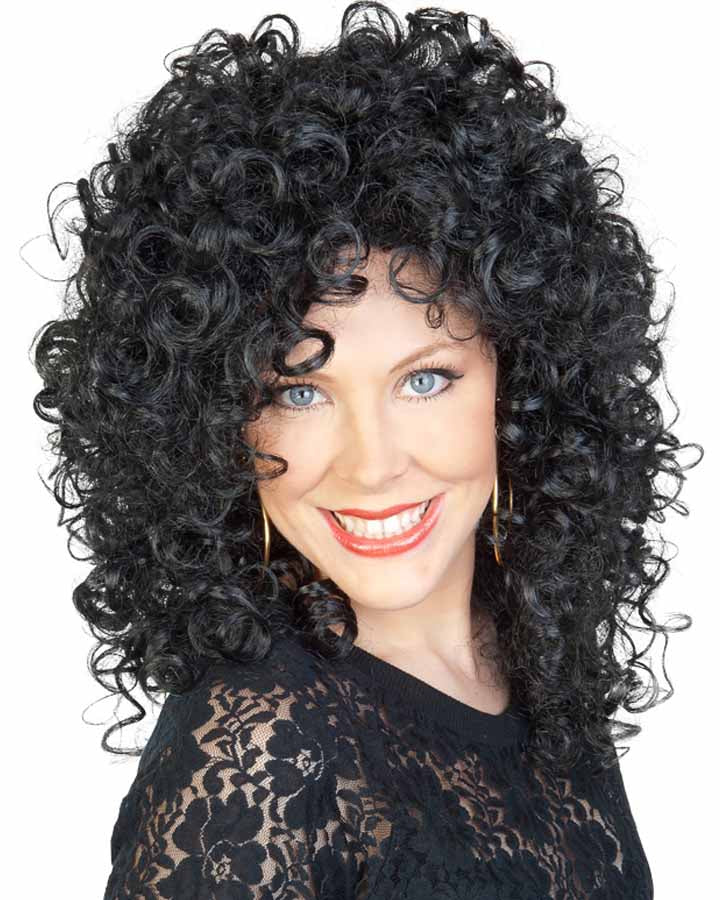 Cher Curly Black Wig