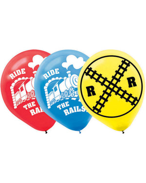 Trains 30cm Latex Balloons Pack of 6