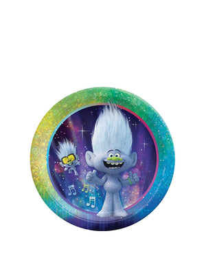 Trolls 2 Assorted 17cm Round Prismatic Paper Plates Pack of 8