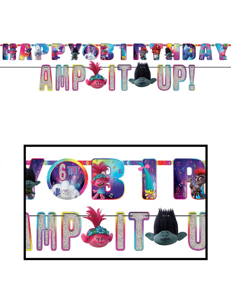 Trolls 2 Jumbo Add an Age Letter Banner 3m