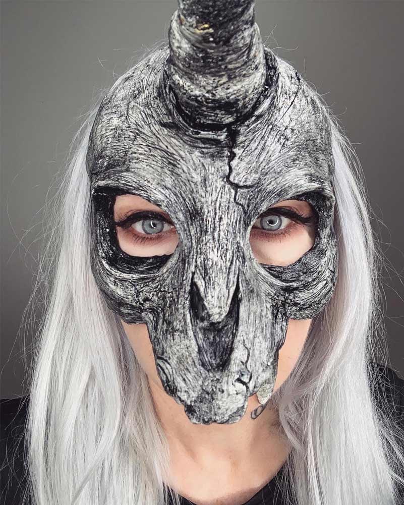 Unicorn Skull Half Mask