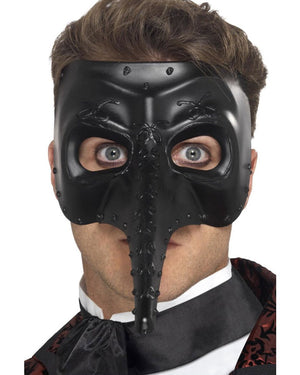 Venetian Gothic Capitano Black Eye Mask