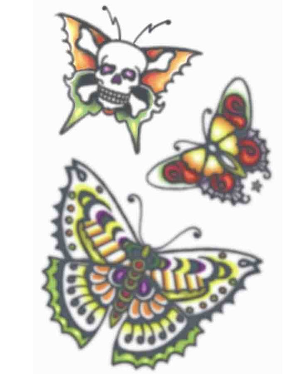 Vintage Butterflies Temporary Tattoos